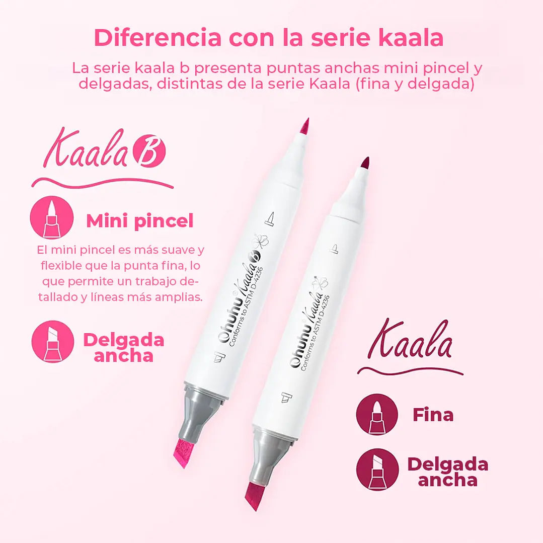 OHUHU 60 MARCADORES DE ALCOHOL + 1 BLENDER. MINI PINCEL&BISELADA FINA