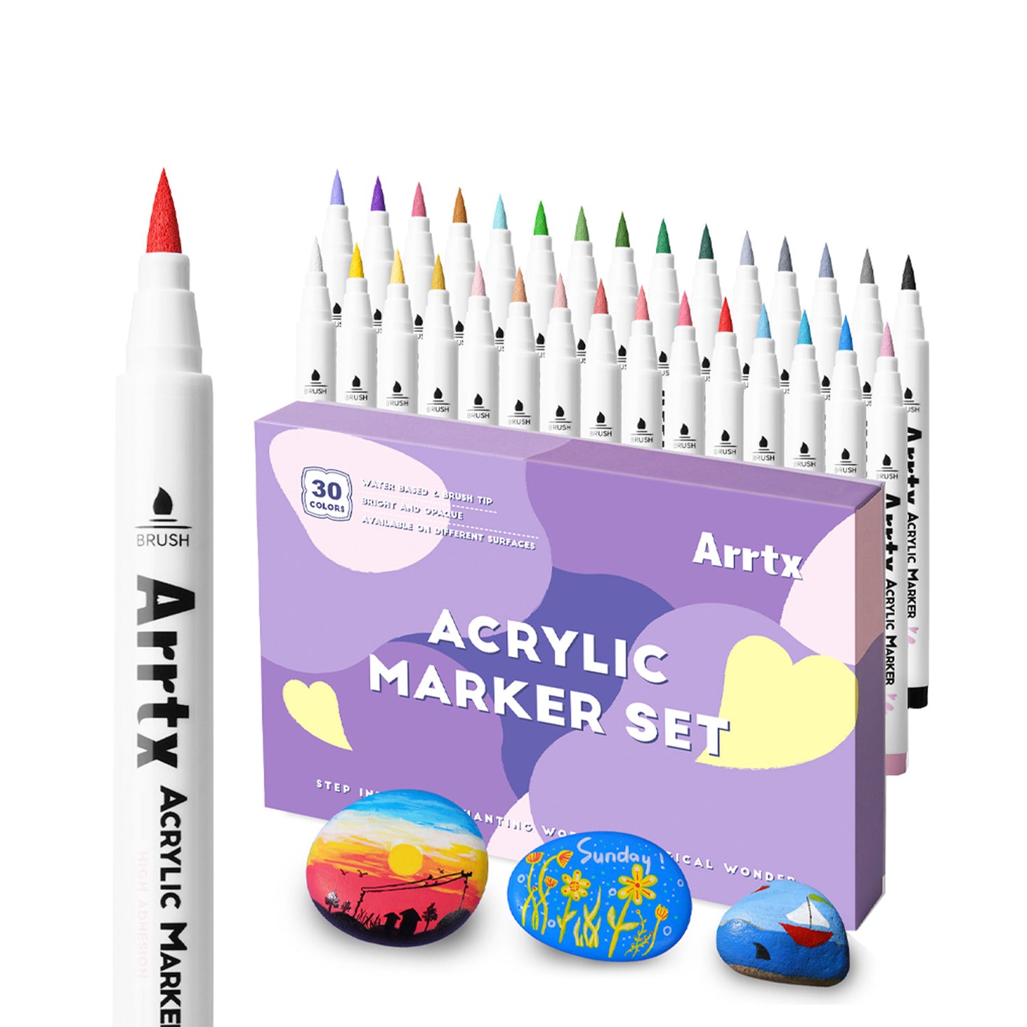 ARRTX MARCADORES ACRÍLICOS DE 30 COLORES 30A