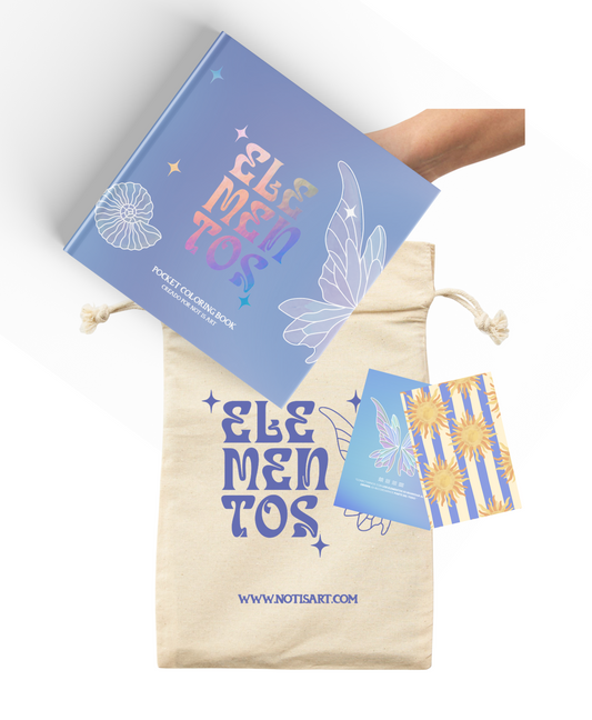 BOX 1: ENCANTO ESENCIAL (incluye saco coloreable + postales)