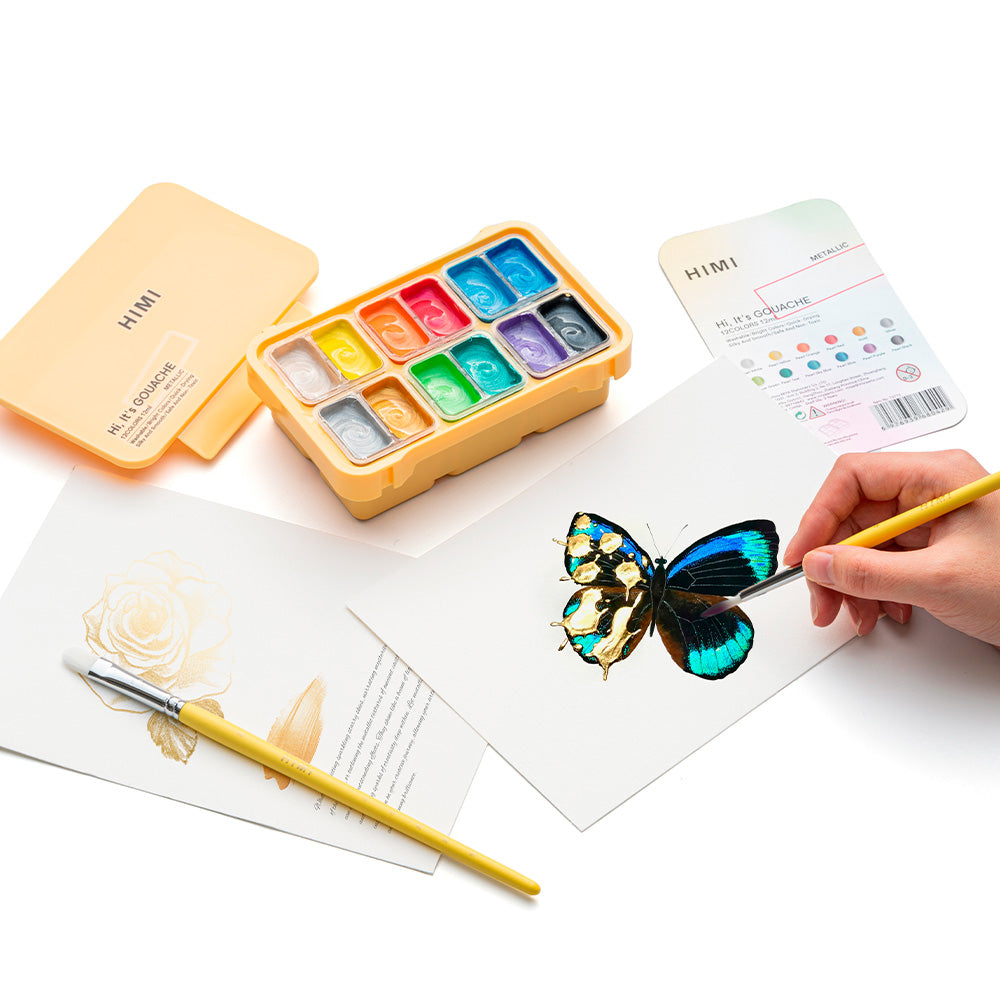 HIMI SET DE GOUACHE METALIZADA HIMI 12 COLORES 12ML