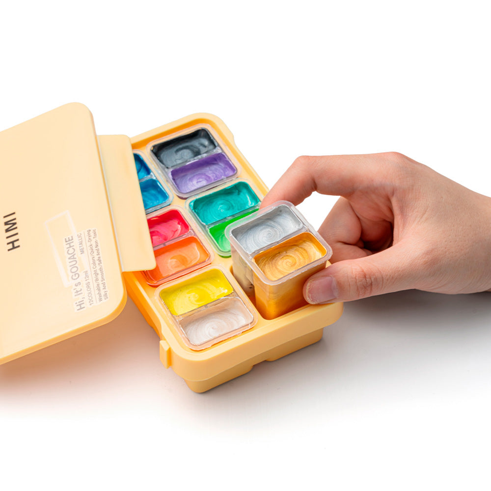 HIMI SET DE GOUACHE METALIZADA HIMI 12 COLORES 12ML