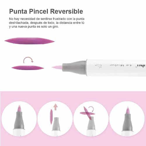 OHUHU 120 MARCADORES DE ALCOHOL + 1 BLENDER. PINCEL&BISELADA