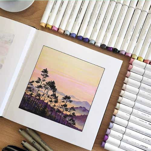 OHUHU 120 MARCADORES DE ALCOHOL + 1 BLENDER. PINCEL&BISELADA