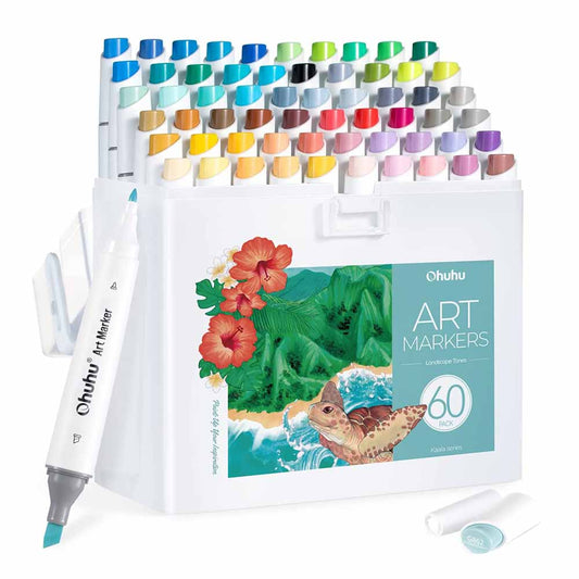 OHUHU 60 MARCADORES DE ALCOHOL + 1 BLENDER. FINA&BISELADA DELGADO