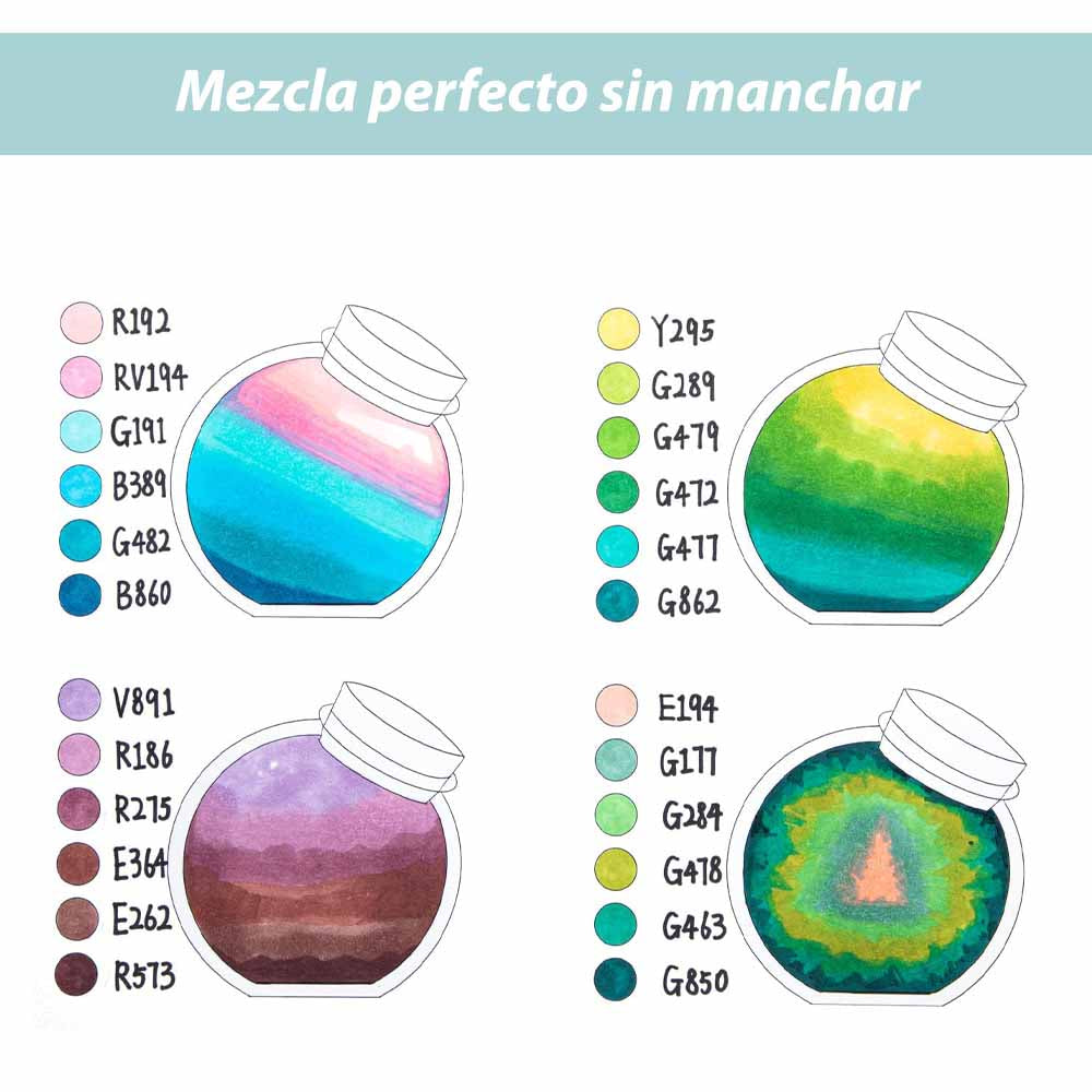 OHUHU 60 MARCADORES DE ALCOHOL + 1 BLENDER. FINA&BISELADA DELGADO