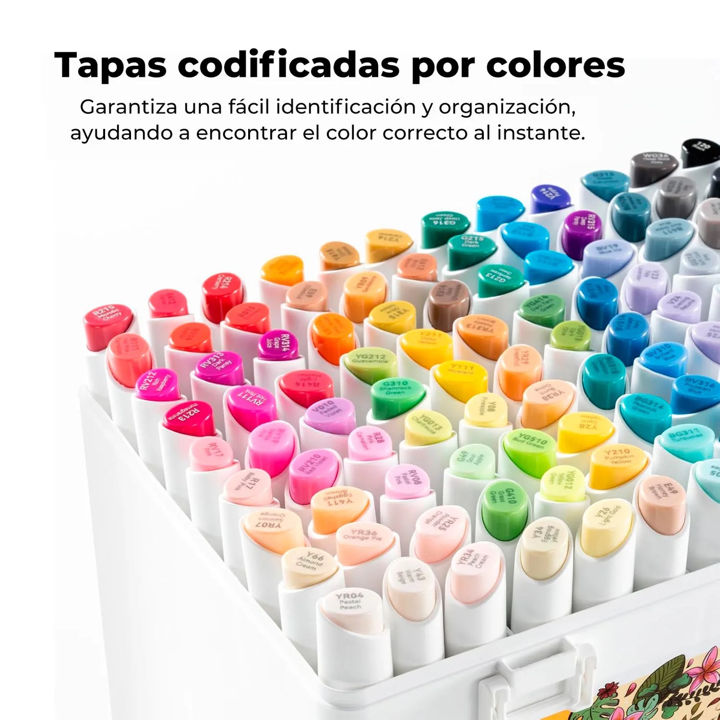 Ohuhu 108 Marcadores Alcohol Basicos Fina y Biselada fina