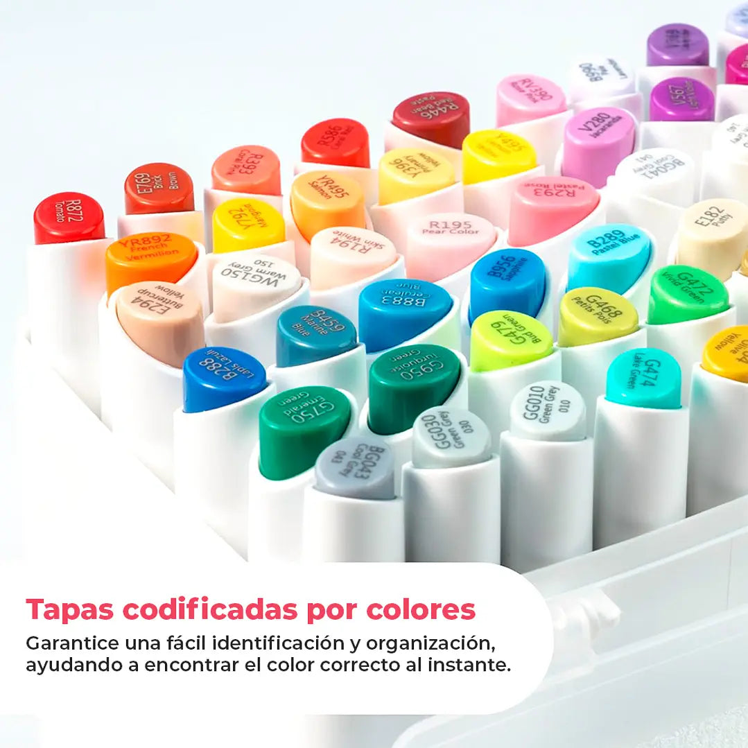 OHUHU 60 MARCADORES DE ALCOHOL + 1 BLENDER. MINI PINCEL&BISELADA FINA