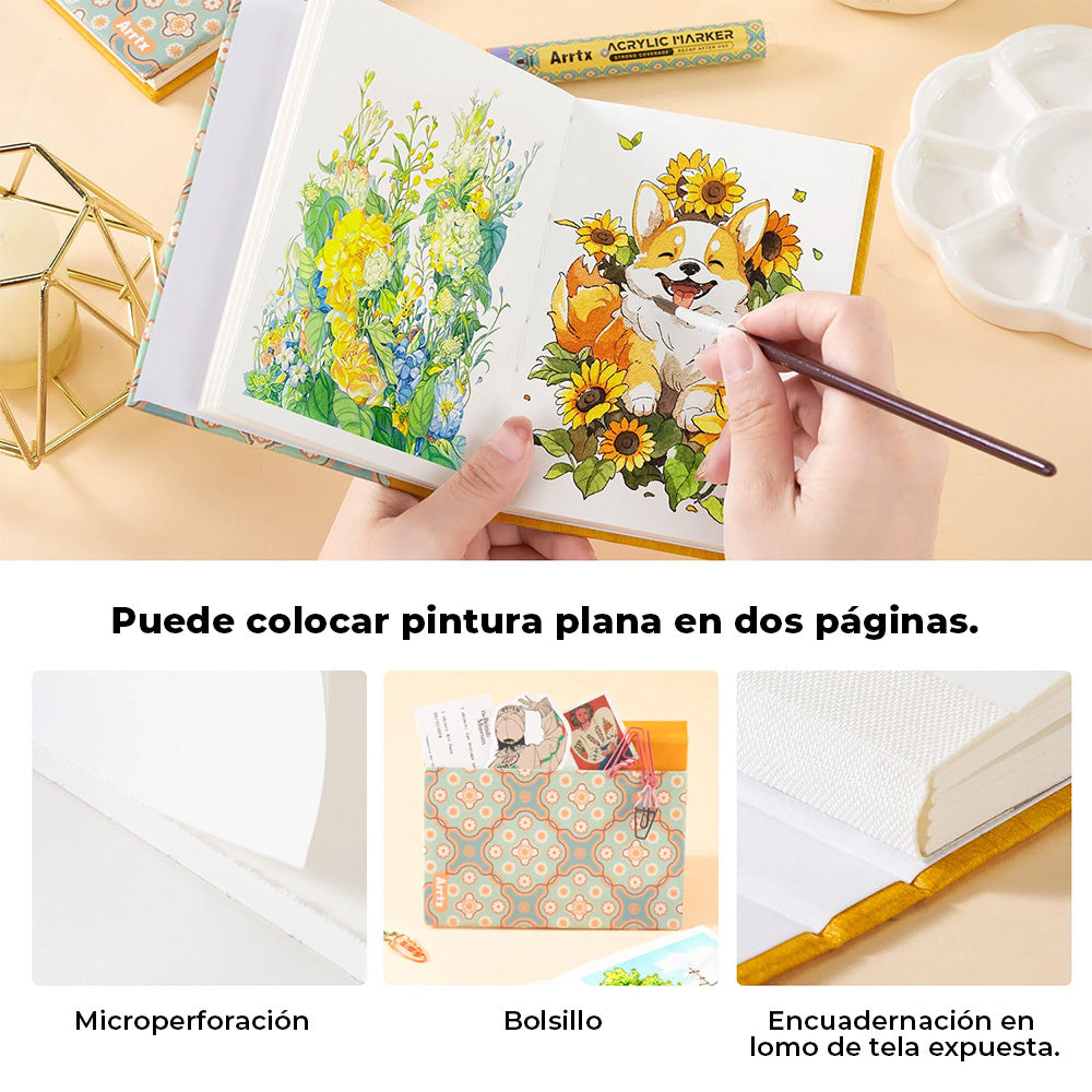 ARRTX CUADERNO DE BOCETOS PARA ACUARELA 100% ALGODON