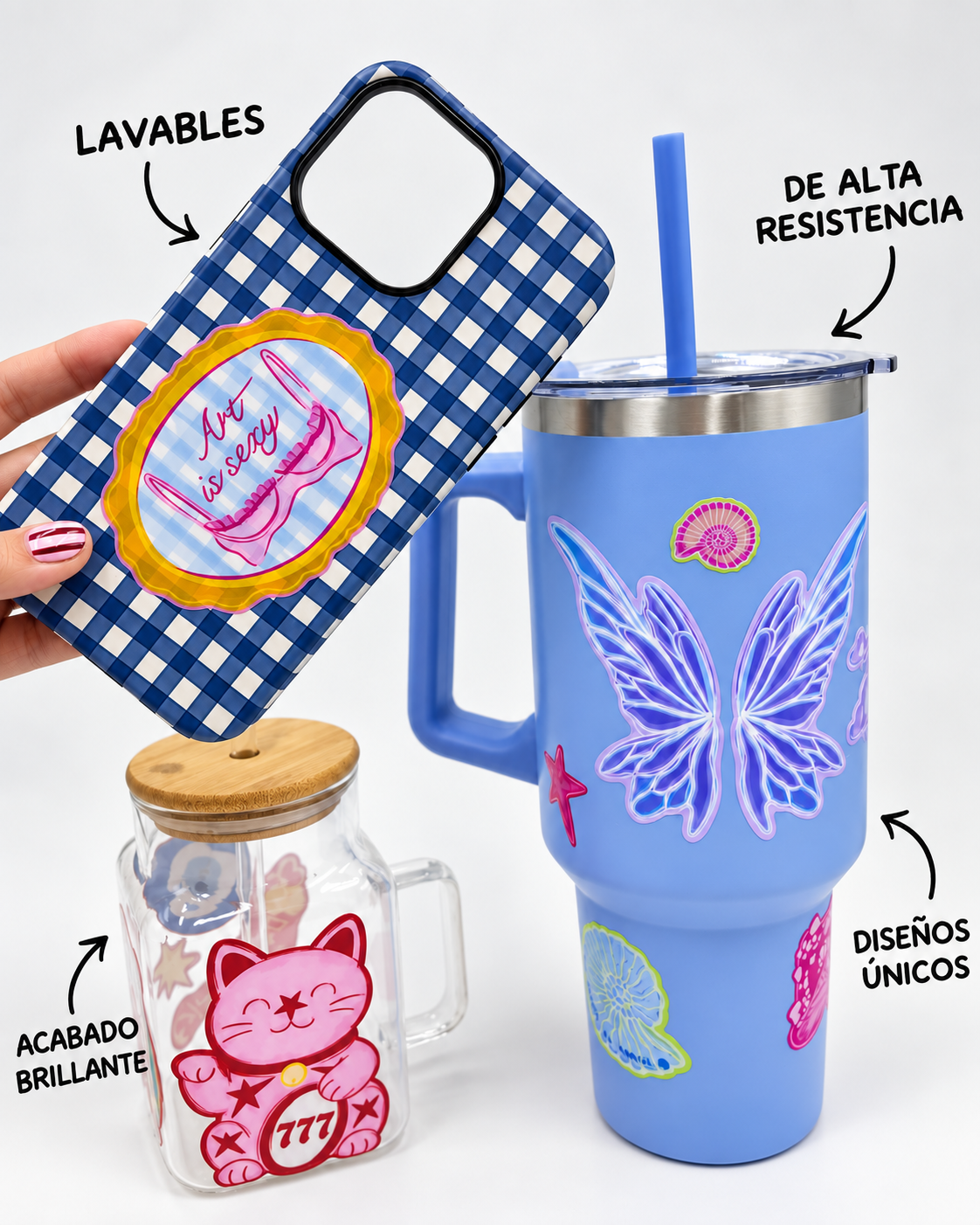 Pack Colección Completa — 3 Sets de Stickers Transferibles UV