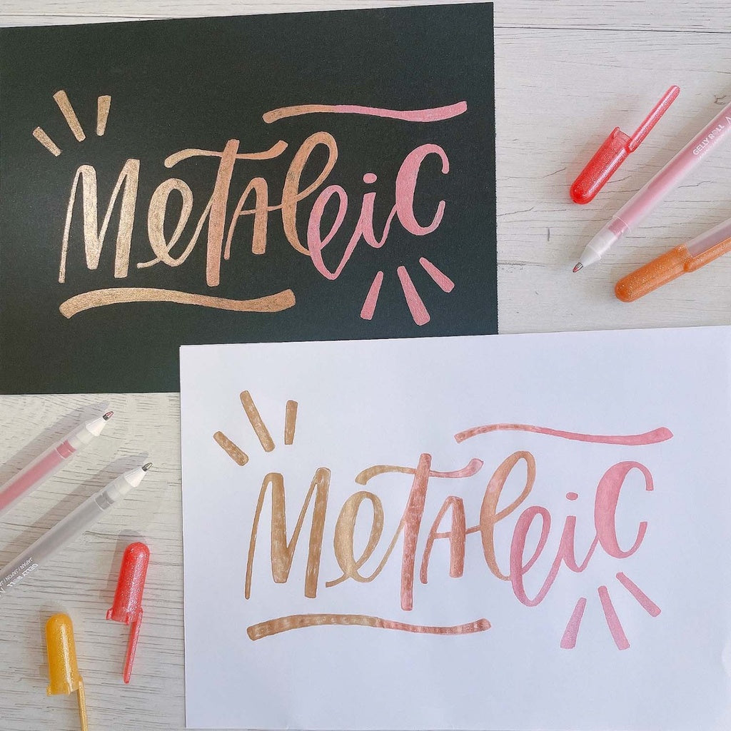 Set Lápiz Gel Gelly Roll Sakura Metallic 6 Colores