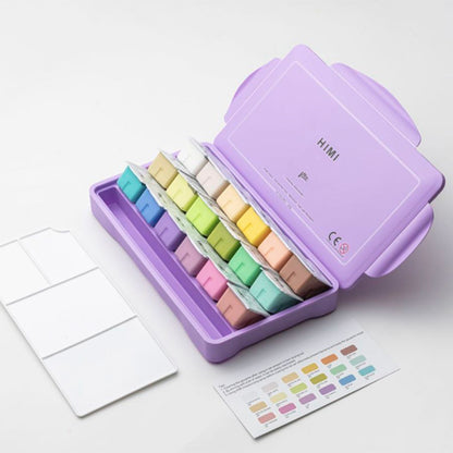 HIMI SET DE PINTURA 18 COLORES GOUACHE PASTEL 30G + INCLUYE 3 PINCELES