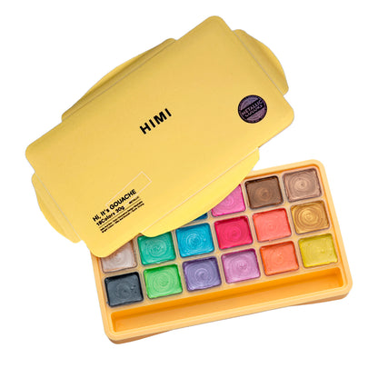 HIMI PINTURA GOUACHE METALIZADA 18 COLORES 30 ML