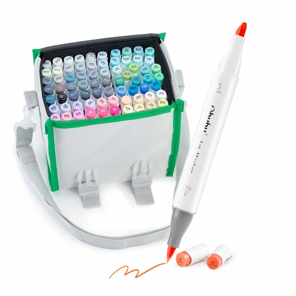 OHUHU 72 MARCADORES DE ALCOHOL + 1 BLENDER. PINCEL&BISELADA