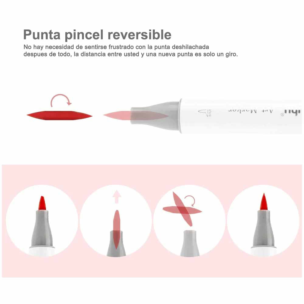 OHUHU 72 MARCADORES DE ALCOHOL + 1 BLENDER. PINCEL&BISELADA