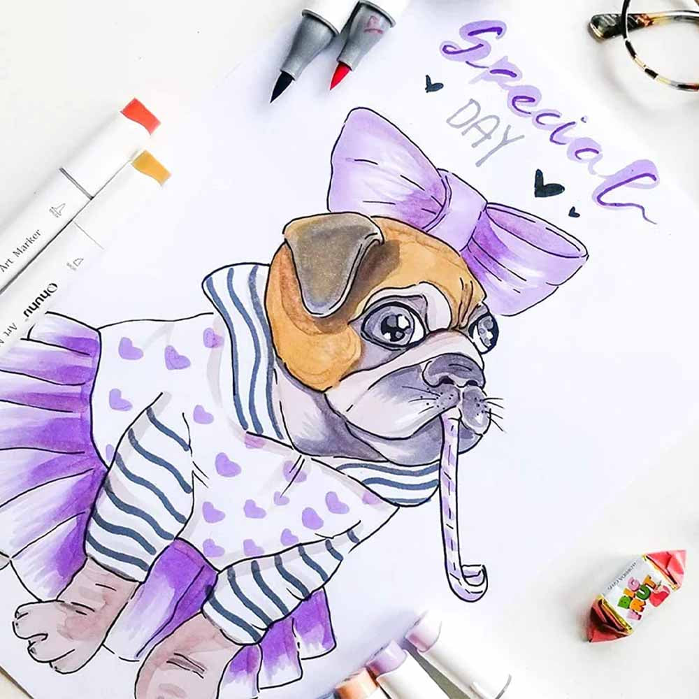 OHUHU 72 MARCADORES DE ALCOHOL + 1 BLENDER. PINCEL&BISELADA