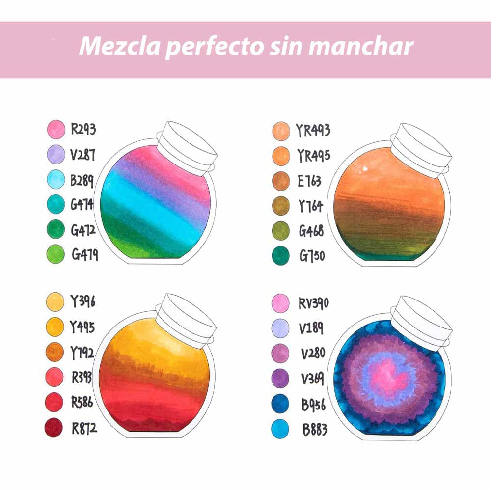 OHUHU 60 MARCADORES DE ALCOHOL + 1 BLENDER FINA&BISELADA DELGADO