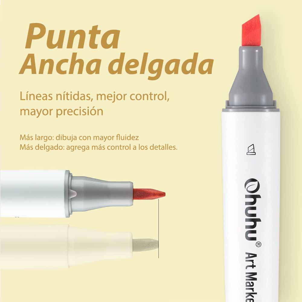 OHUHU 60 MARCADORES DE ALCOHOL + 1 BLENDER. FINA&BISELADA DELGADO