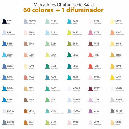 OHUHU 60 MARCADORES DE ALCOHOL + 1 BLENDER. FINA&BISELADA DELGADO