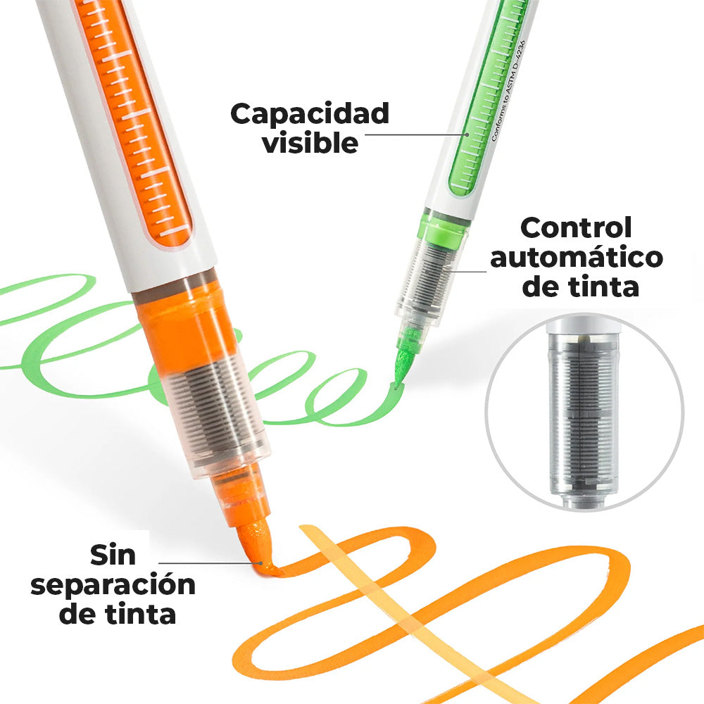 OHUHU 24 MARCADORES ACRÍLICOS PUNTA PINCEL.