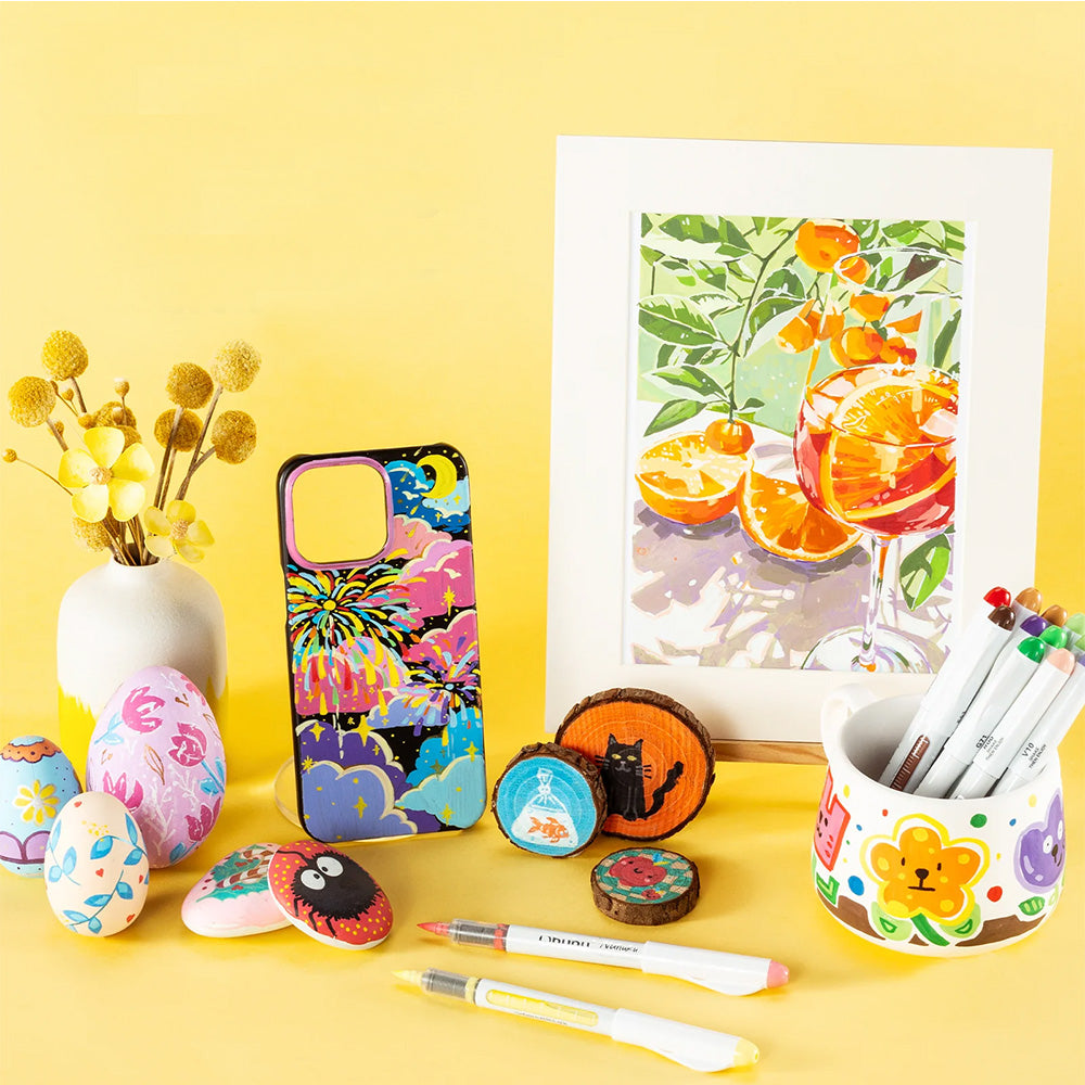 OHUHU 24 MARCADORES ACRÍLICOS PUNTA PINCEL.