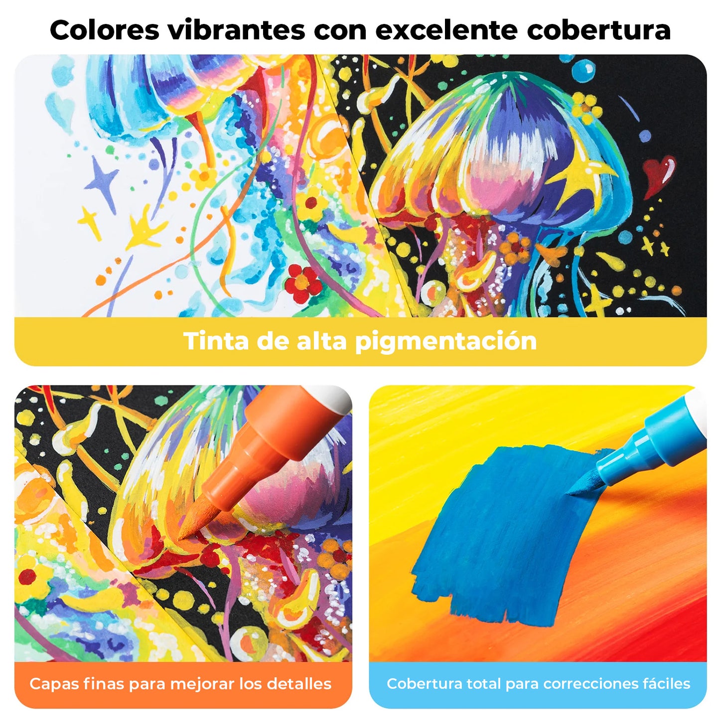 OHUHU 30 MARCADORES ACRÍLICOS KALALAU PUNTAS PINCEL