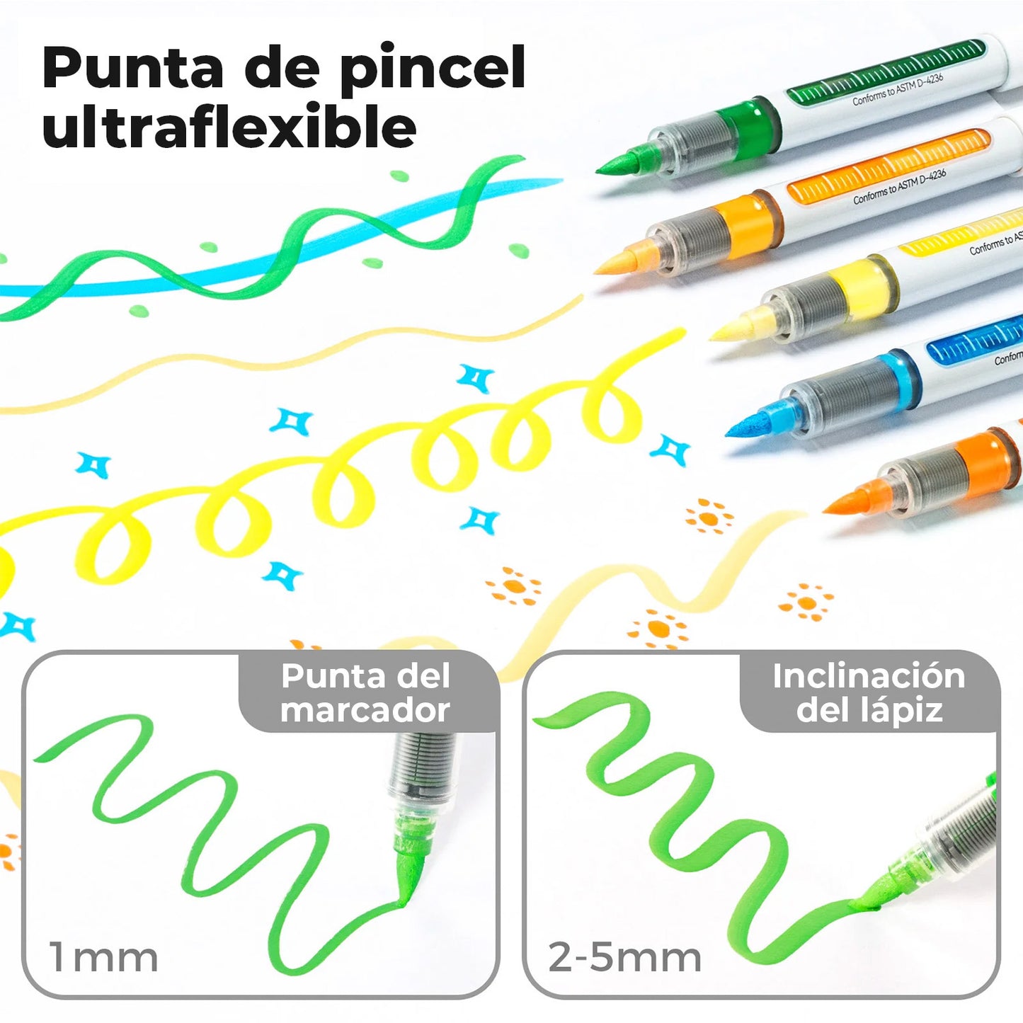 OHUHU 48 MARCADORES ACRÍLICOS PUNTA (PINCEL)