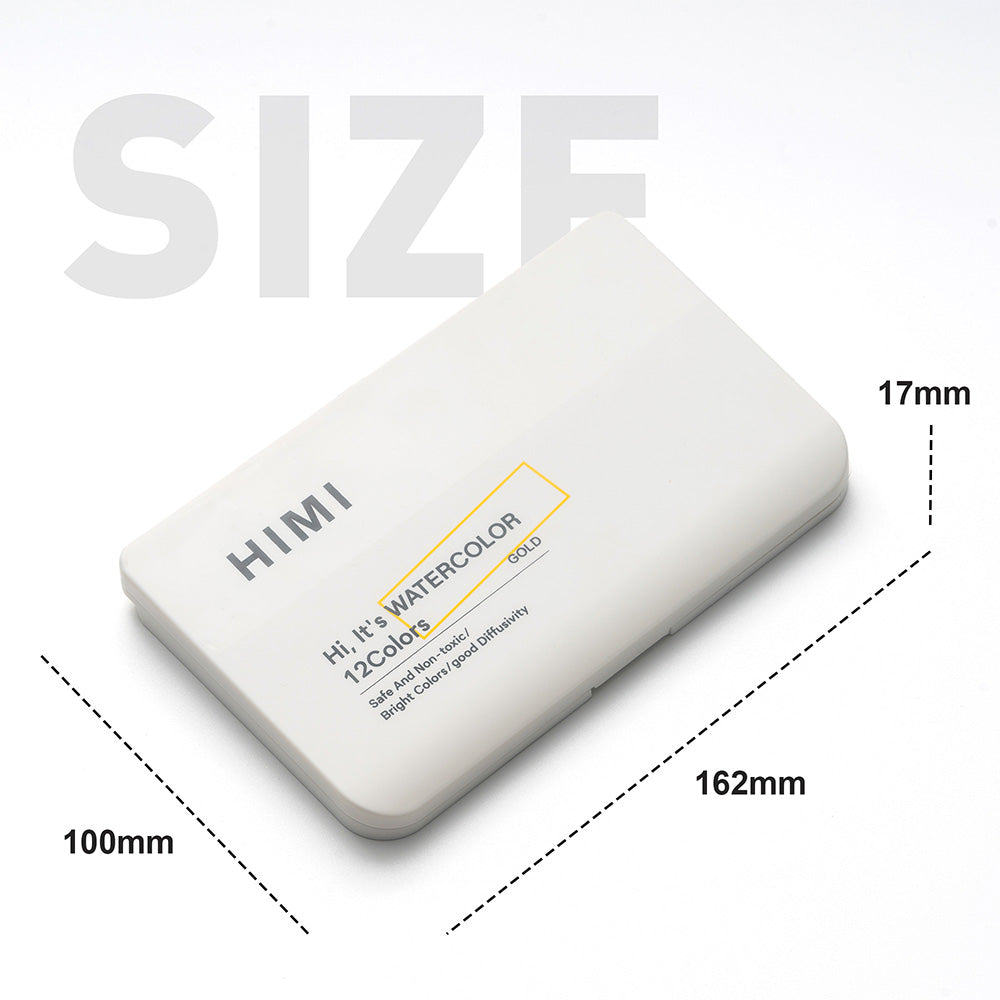 HIMI SET DE ACUARELA METALIZADA 12 COLORES SELECCIÓN ORO