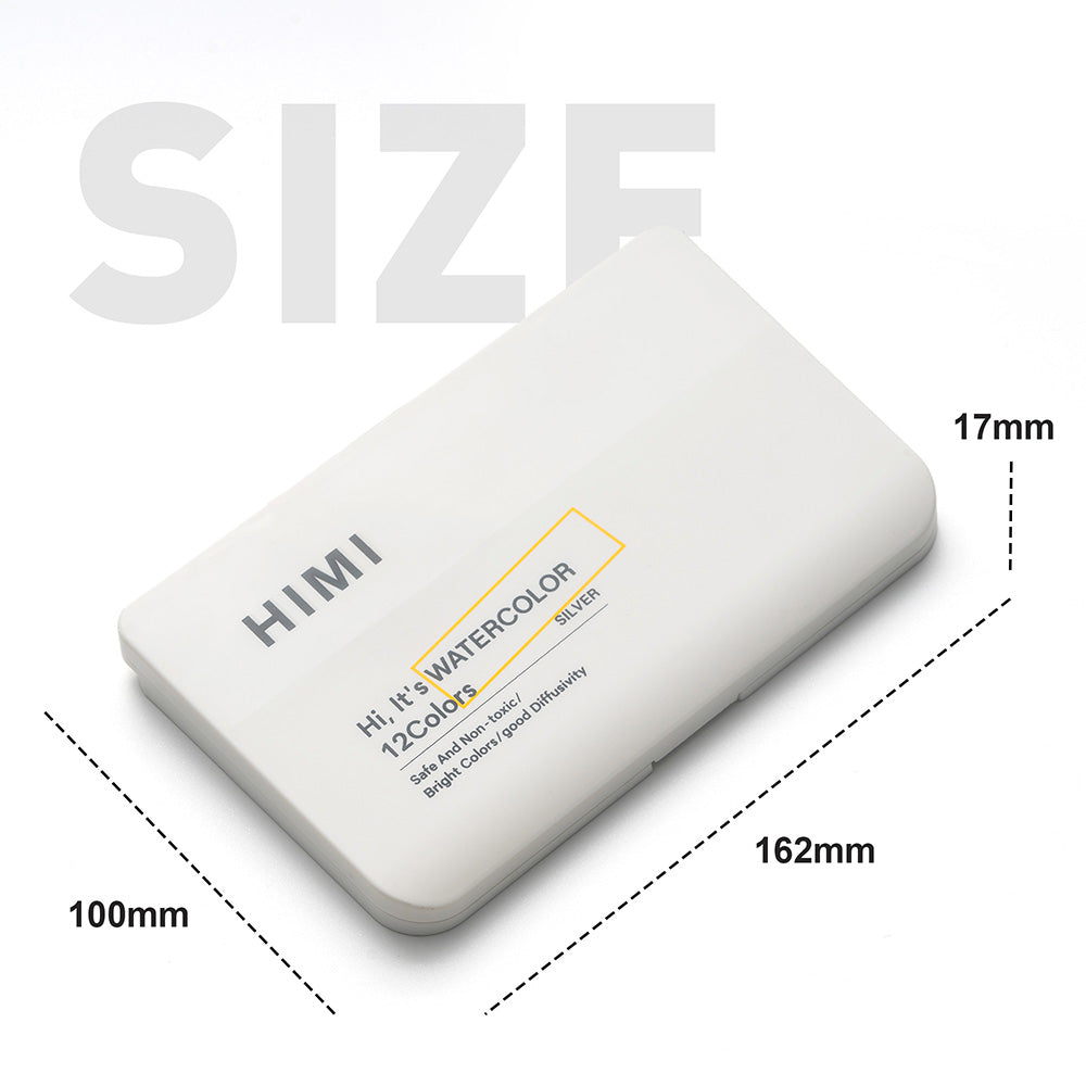 HIMI SET DE ACUARELA METALIZADA 12 COLORES SELECCIÓN PLATA