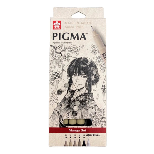 Sakura Pigma - Kit Manga Basic Tiralíneas, Brush Pen y Gelly Roll
